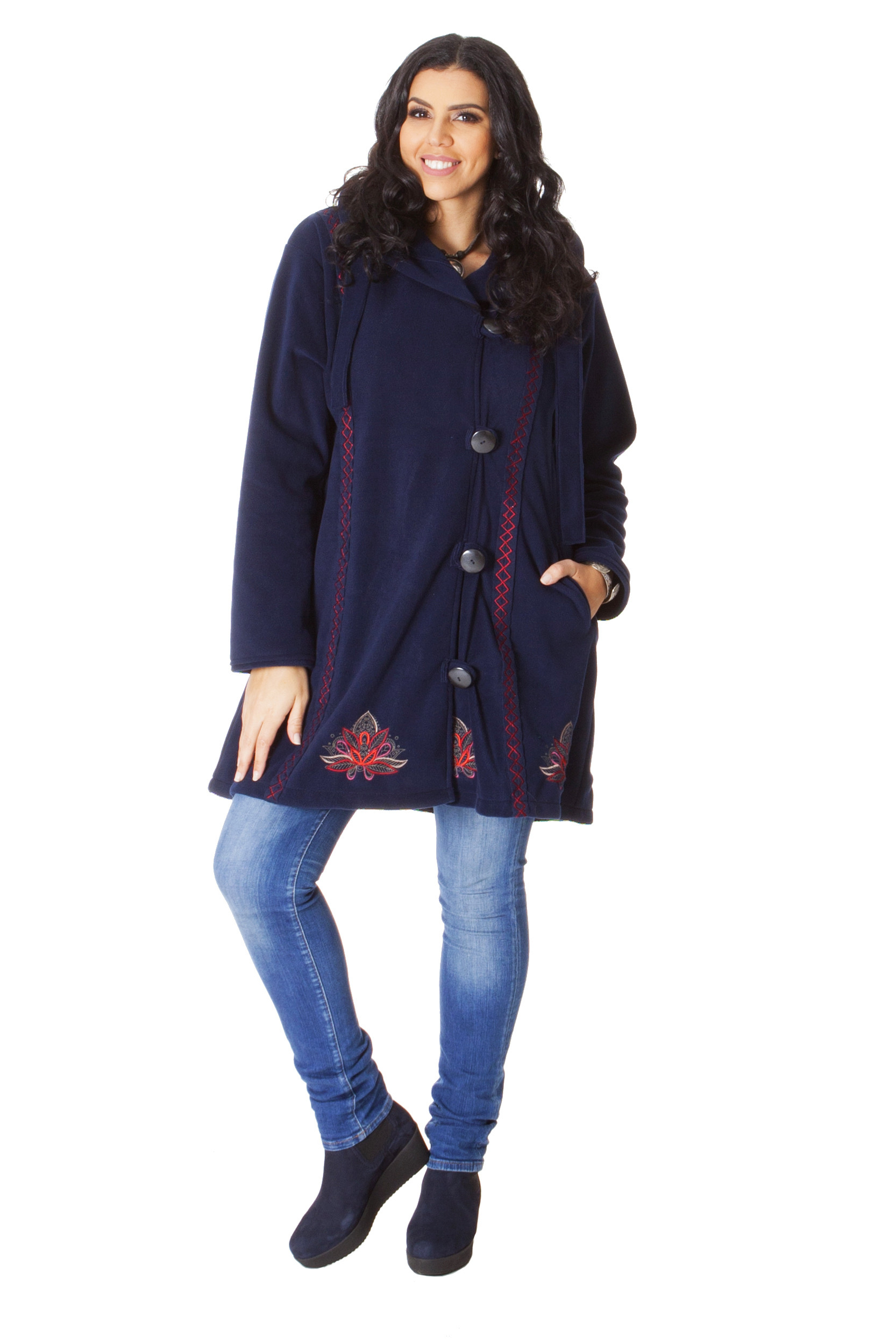 Veste hiver Zsanett - 100% polaire - bleu - Akoustik Online