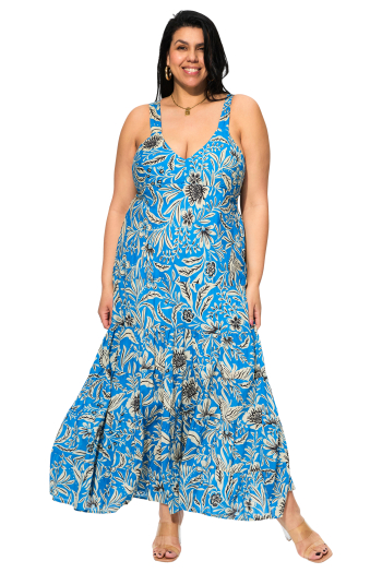 Robe grande taille 100% voile de coton double origine inde