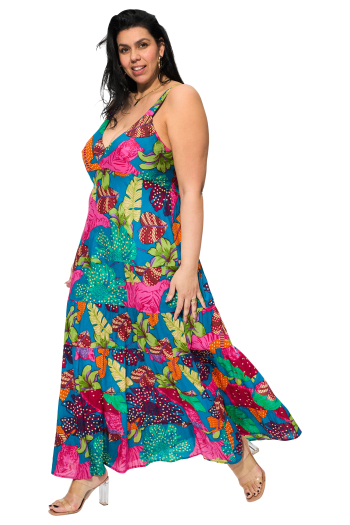 Robe grande taille 100% voile de coton double origine inde