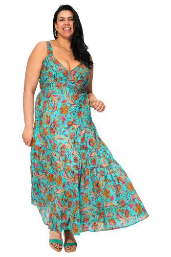 Robe grande taille 100% voile de coton double origine inde