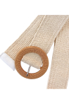Ceinture bohème en paille élastique crème