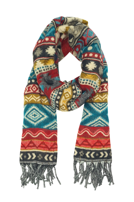 Écharpe ethnique xxl 100% polyester origine inde